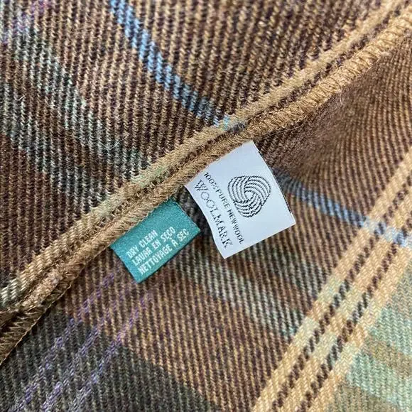 Vintage Lauren Ralph Lauren Wool Plaid Front Zip Jacket Shacket Shirt Womens L - Picture 9 of 11